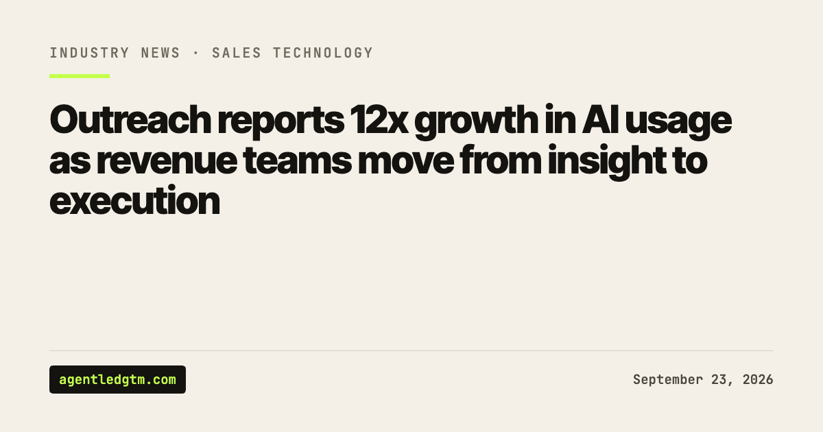Outreach reports 12x growth in AI usage as revenue teams move from insight to execution